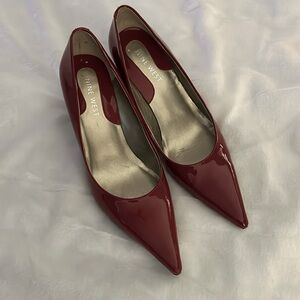Deep red Nine West heels.